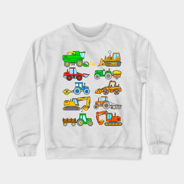 Tractors and Excavators Crewneck Sweatshirt by samshirts